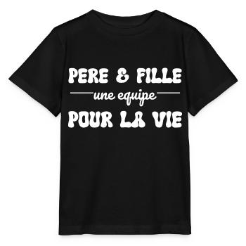 Vater und Tochter, ein Team fürs Leben - Stanley/Stella Kinder T-Shirt MINI CREATOR  - Schwarz - Vorne - Mikhail (115cm)