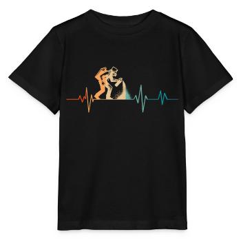 Retro Herzschlag Graffiti - Stanley/Stella Kinder T-Shirt MINI CREATOR  - Schwarz - Vorne - Mikhail (115cm)