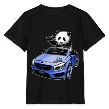 panda in the car gift idea - Stanley/Stella MINI CREATOR Kids’ T-Shirt - black - Front - Mikhail (115cm)