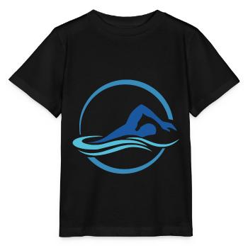 Swimming summer sun beach gift - Stanley/Stella MINI CREATOR Kids’ T-Shirt - black - Front - Mikhail (115cm)