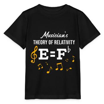 Musik Relativitätstheorie / Musiker Geschenkidee - Stanley/Stella Kinder T-Shirt MINI CREATOR  - Schwarz - Vorne - Mikhail (115cm)