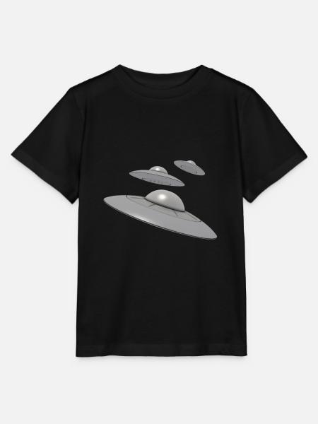 3 Ufo mit Aliens - Stanley/Stella Kinder T-Shirt MINI CREATOR - Schwarz