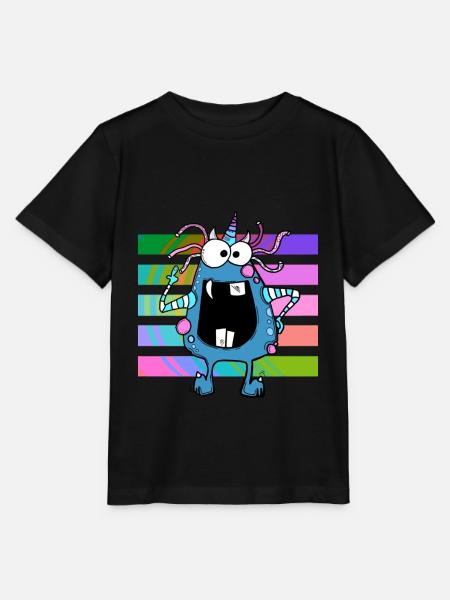 Lustiges verrücktes Monster - Stanley/Stella Kinder T-Shirt MINI CREATOR - Schwarz
