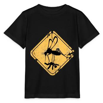 Moskito Mücke Straßenschild Gefahr Geschenkidee - Stanley/Stella Kinder T-Shirt MINI CREATOR  - Schwarz - Vorne - Mikhail (115cm)