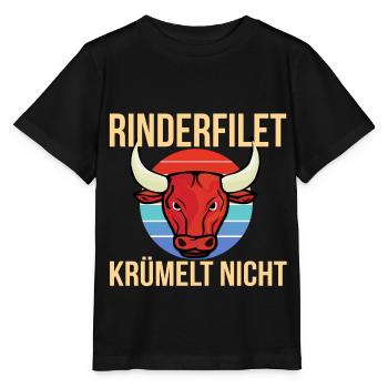 Fleisch Rinderfilet Krümelt Grillen in Vintage - Stanley/Stella Kinder T-Shirt MINI CREATOR  - Schwarz - Vorne - Mikhail (115cm)
