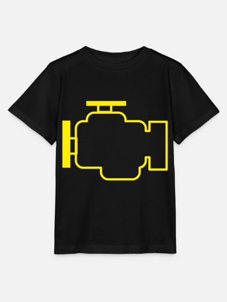 Kontrollleuchte Störung am Motor Abgasanlage Auto - Stanley/Stella Kinder T-Shirt MINI CREATOR  - Schwarz