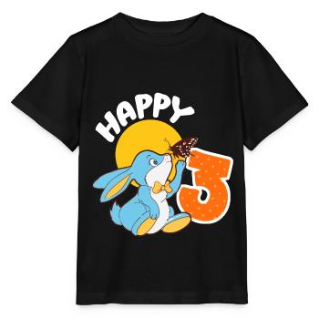 3 ans anniversaire garçon fille un lapin 3. - T-shirt bio MINI CREATOR Stanley/Stella Enfant - noir - Devant - Mikhail (115cm)