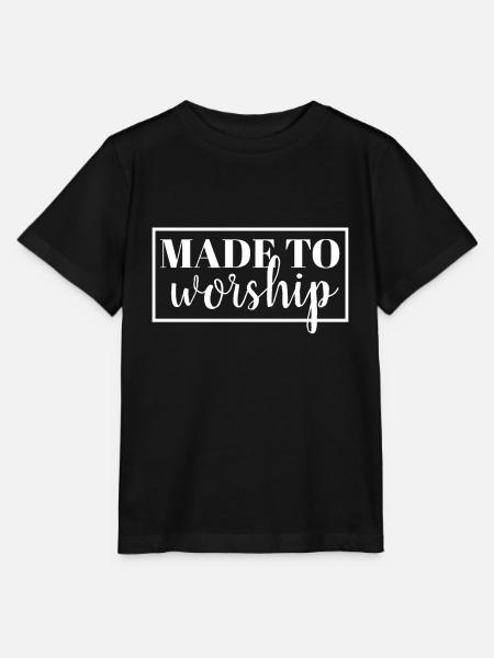 Made to Worship - Christ - Stanley/Stella T-shirt MINI CREATOR til børn - sort