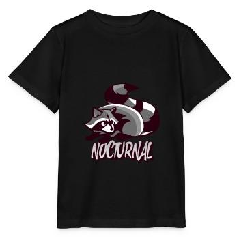 Raccoon Nocturnal Animal Gift - Stanley/Stella MINI CREATOR Kids’ T-Shirt - black - Front - Mikhail (115cm)