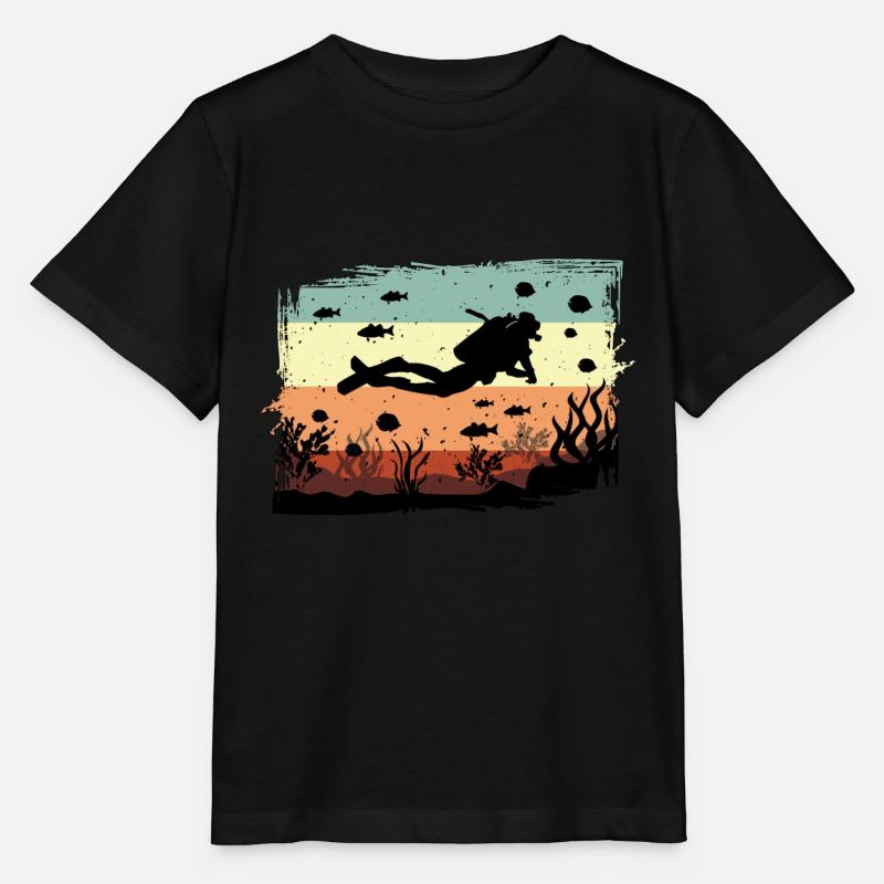 Plongée Plongeur Scuba mer Eau Idée cadeau - T-shirt bio MINI CREATOR Stanley/Stella Enfant - noir
