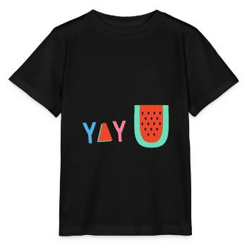 T-shirt YAY pastèque | Bestseller | - T-shirt bio MINI CREATOR Stanley/Stella Enfant - noir - Devant - Mikhail (115cm)