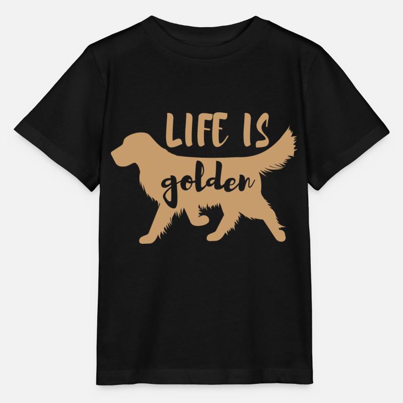 Life is golden Hunde Spruch Geschenk Mom - Stanley/Stella Kinder T-Shirt MINI CREATOR  - Schwarz