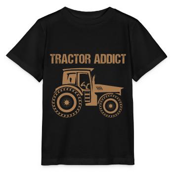 tractor addict tracteurs dépendant fermier ferme - T-shirt bio MINI CREATOR Stanley/Stella Enfant - noir - Devant - Mikhail (115cm)