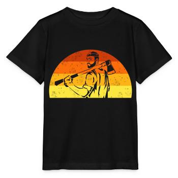 Bûcheron rétro forestier forestier avec hache - T-shirt bio MINI CREATOR Stanley/Stella Enfant - noir - Devant - Mikhail (115cm)