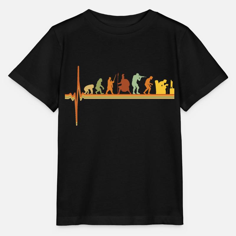 Gaming EKG Herzschlag Evolution Retro Gamer - Stanley/Stella Kinder T-Shirt MINI CREATOR  - Schwarz