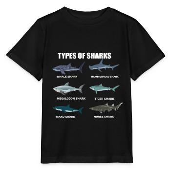 typen von haien walhai hammerhai tigerhai makohai - Stanley/Stella Kinder T-Shirt MINI CREATOR  - Schwarz - Vorne - Mikhail (115cm)