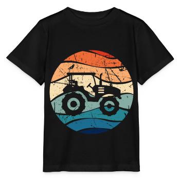 Traktor Bauer Trekker Landwirt Retro Geschenk - Stanley/Stella Kinder T-Shirt MINI CREATOR  - Schwarz - Vorne - Mikhail (115cm)