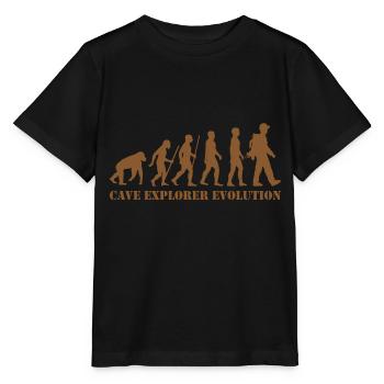 cave explorer evolution grotte spéléologue affe - T-shirt bio MINI CREATOR Stanley/Stella Enfant - noir - Devant - Mikhail (115cm)