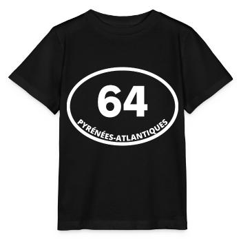 64 pyrénées-atlantiques - T-shirt bio MINI CREATOR Stanley/Stella Enfant - noir - Devant - Mikhail (115cm)