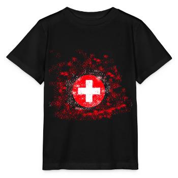 Switzerland World Championship Flag Color Pins - Stanley/Stella MINI CREATOR Kids’ T-Shirt - black - Front - Mikhail (115cm)