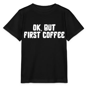 ok premier café café disant police petit déjeuner - T-shirt bio MINI CREATOR Stanley/Stella Enfant - noir - Devant - Mikhail (115cm)
