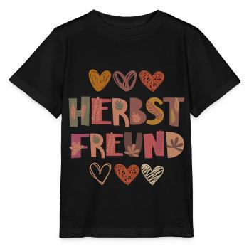 Herbst Freund Dankbarkeit Blätter - Stanley/Stella Kinder T-Shirt MINI CREATOR  - Schwarz - Vorne - Mikhail (115cm)