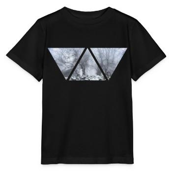 Forest Fog Triangle Photo Winter Snow Gift - Stanley/Stella MINI CREATOR Kids’ T-Shirt - black - Front - Mikhail (115cm)