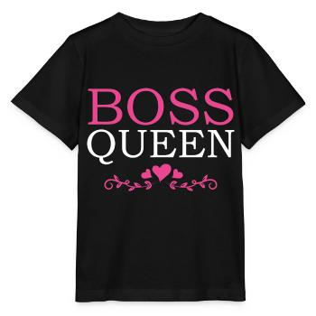 Boss Queen Lady Ladies Gift - Stanley/Stella MINI CREATOR Kids’ T-Shirt - black - Front - Mikhail (115cm)