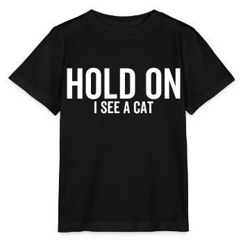 Tiens Je vois un chat - T-shirt bio MINI CREATOR Stanley/Stella Enfant - noir - Devant - Mikhail (115cm)