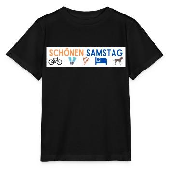schönen samstag - Stanley/Stella Kinder T-Shirt MINI CREATOR  - Schwarz - Vorne - Mikhail (115cm)