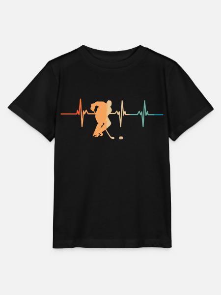 Hockey-Herzschlag - Stanley/Stella Kinder T-Shirt MINI CREATOR - Schwarz