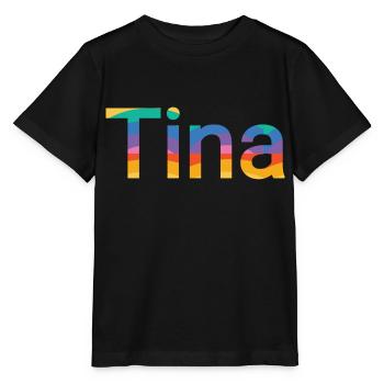 Nom Tina dans Rainbow Fatbe - T-shirt bio MINI CREATOR Stanley/Stella Enfant - noir - Devant - Mikhail (115cm)