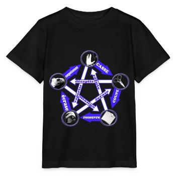 rock paper scissors lizard spock by CustomStyle - Stanley/Stella MINI CREATOR Kids’ T-Shirt - black - Front - Mikhail (115cm)