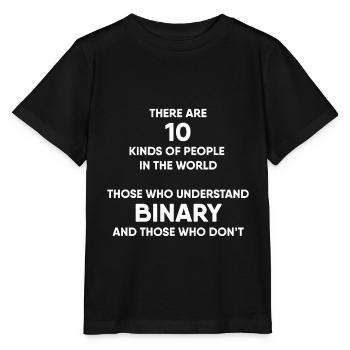 Informatique - système binaire - T-shirt bio MINI CREATOR Stanley/Stella Enfant - noir - Devant - Mikhail (115cm)