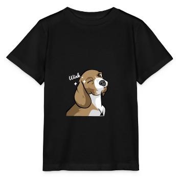 Beagle Teckel clin d'oeil idée cadeau - T-shirt bio MINI CREATOR Stanley/Stella Enfant - noir - Devant - Mikhail (115cm)