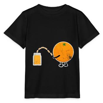 Orange Orangensaft Veganer Geschenkidee - Stanley/Stella Kinder T-Shirt MINI CREATOR  - Schwarz - Vorne - Mikhail (115cm)