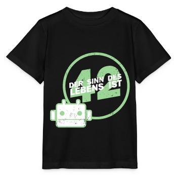 Sinn des Lebens 42 Anhalter Galaxis Fan Geschenk - Stanley/Stella Kinder T-Shirt MINI CREATOR  - Schwarz - Vorne - Mikhail (115cm)