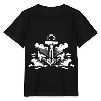 Schifffahrt Seefahrt Anker Schiff Leuchtturm - Stanley/Stella Kinder T-Shirt MINI CREATOR  - Schwarz - Vorne - Mikhail (115cm)