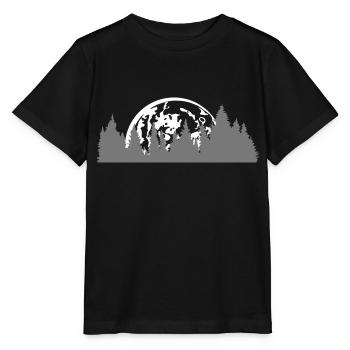 vollmond mond nacht untergang baeume wald nadelwal - Stanley/Stella Kinder T-Shirt MINI CREATOR  - Schwarz - Vorne - Mikhail (115cm)