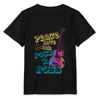 Amour et Paix et Rock'n'Roll - T-shirt bio MINI CREATOR Stanley/Stella Enfant - noir - Devant - Mikhail (115cm)