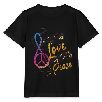 Peace music - Stanley/Stella MINI CREATOR Kids’ T-Shirt - black - Front - Mikhail (115cm)