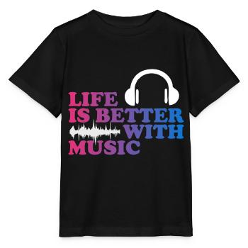 La musique aide - T-shirt bio MINI CREATOR Stanley/Stella Enfant - noir - Devant - Mikhail (115cm)