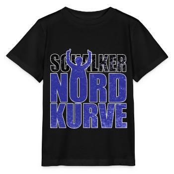 Schalke Nordkurve lettering gift idea - Stanley/Stella MINI CREATOR Kids’ T-Shirt - black - Front - Mikhail (115cm)
