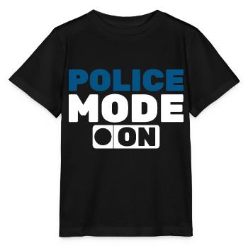 Polizei Modus an Geschenk lustig - Stanley/Stella Kinder T-Shirt MINI CREATOR  - Schwarz - Vorne - Mikhail (115cm)