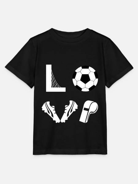 I Love Soccer - Stanley/Stella Kinder T-Shirt MINI CREATOR  - Schwarz