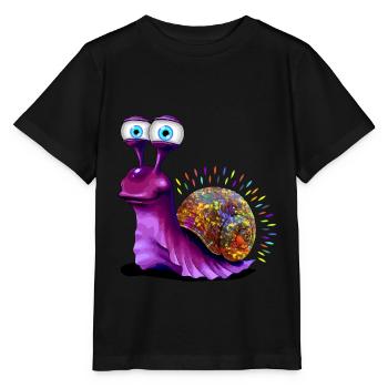 Opal Snail - Opal Schnecke - Stanley/Stella Kinder T-Shirt MINI CREATOR  - Schwarz - Vorne - Mikhail (115cm)