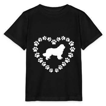 Neufundländer Hunde Pfoten Herz Geschenk - Stanley/Stella Kinder T-Shirt MINI CREATOR  - Schwarz - Vorne - Mikhail (115cm)