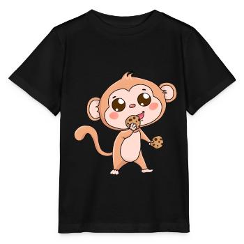 Singe Faune Fantaisie Faim Cookies Cadeau Bébé - T-shirt bio MINI CREATOR Stanley/Stella Enfant - noir - Devant - Mikhail (115cm)