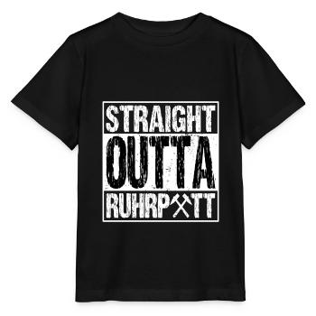 Ruhrpott Ruhrgebiet Mining Straight Outta Shirt - Stanley/Stella MINI CREATOR Kids’ T-Shirt - black - Front - Mikhail (115cm)