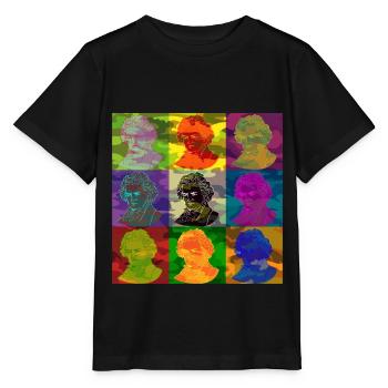 Pop art Ludwig van Beethoven - Stanley/Stella MINI CREATOR Kids’ T-Shirt - black - Front - Mikhail (115cm)